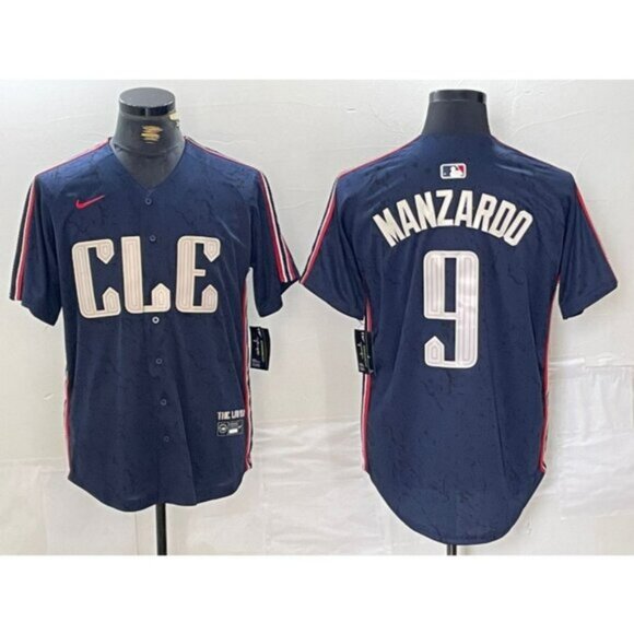 Mens KidsKyle Manzardo Navy Stitched Jersey
